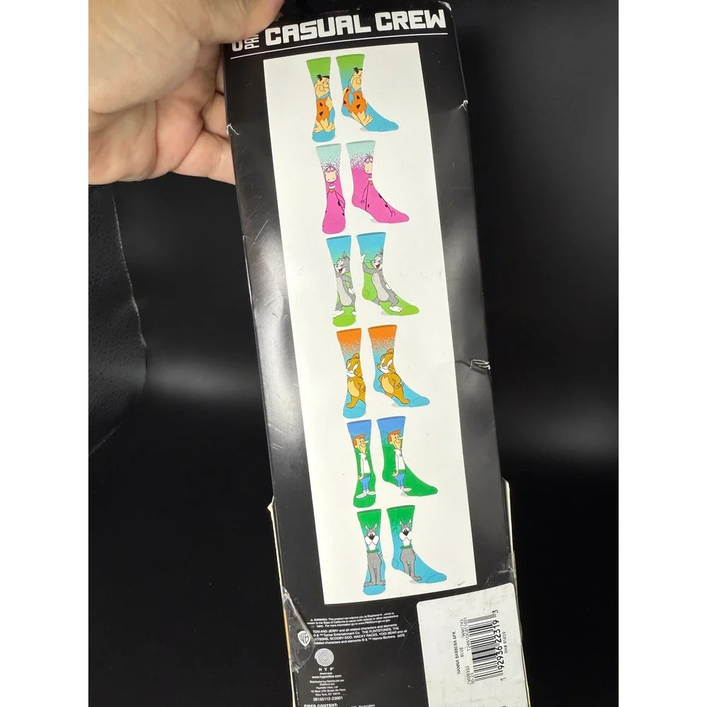 Hanna Barbera Casual Crew‎ Socks 6 Pair Pack Men's Fits Shoe Size 8-12